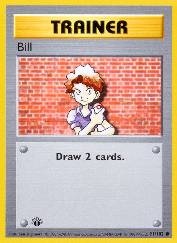 Bill (91/102) (Shadowless) [Base Set 1st Edition] | Dragon's Lair Comics and Fantasy Houston TX