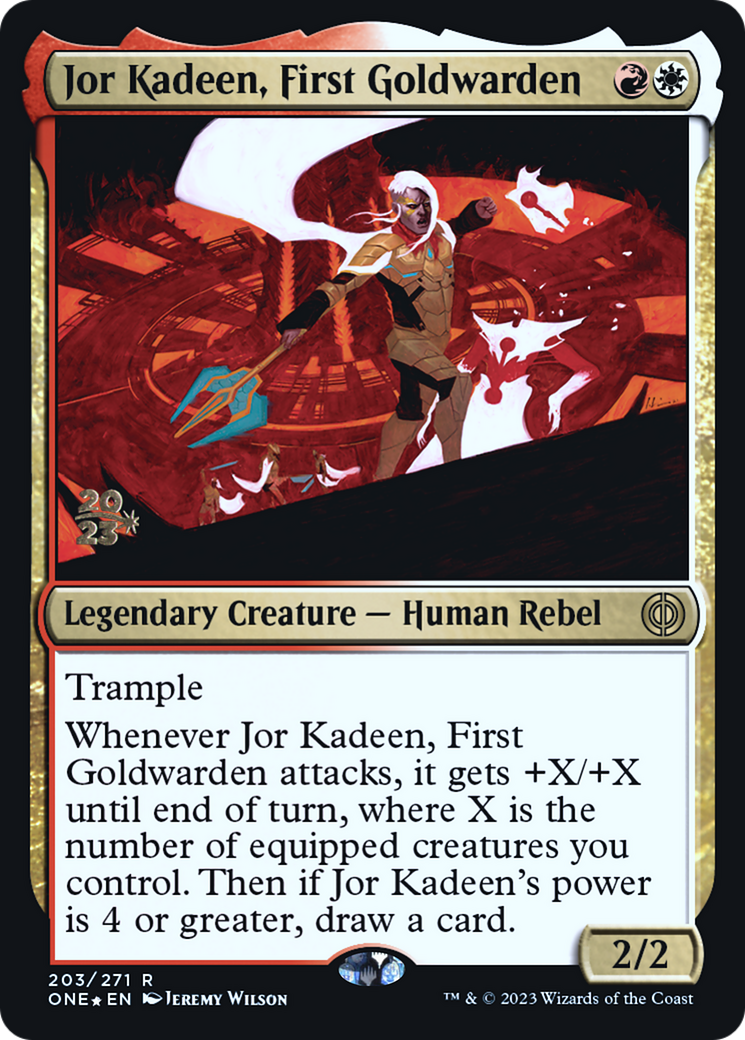 Jor Kadeen, First Goldwarden [Phyrexia: All Will Be One Prerelease Promos] | Dragon's Lair Comics and Fantasy Houston TX