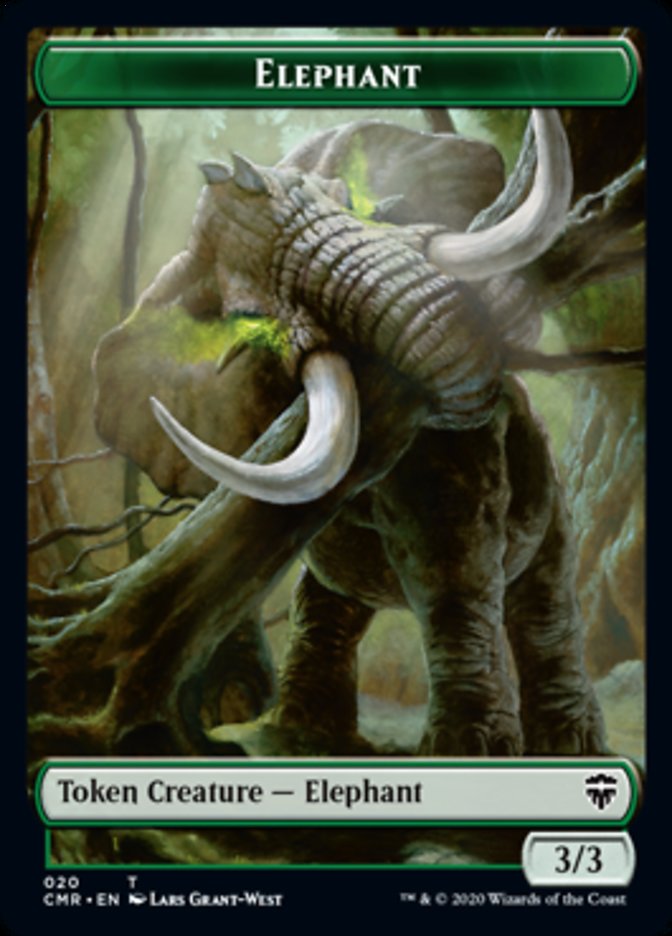 Beast (19) // Elephant Double-Sided Token [Commander Legends Tokens] | Dragon's Lair Comics and Fantasy Houston TX