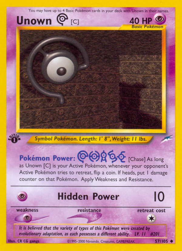 Unown [C] (57/105) [Neo Destiny 1st Edition] | Dragon's Lair Comics and Fantasy Houston TX