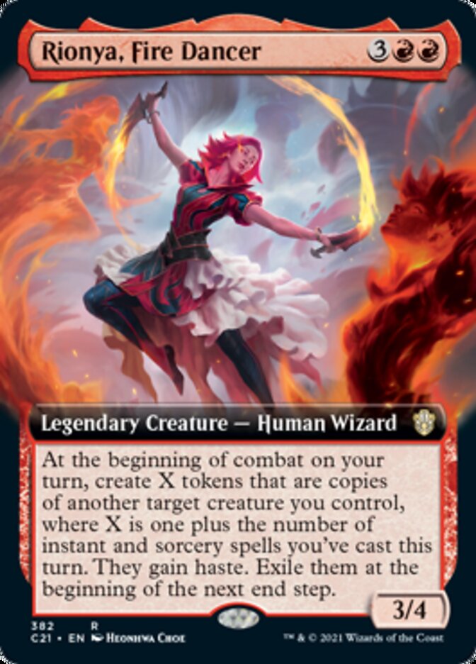 Rionya, Fire Dancer (Extended Art) [Commander 2021] | Dragon's Lair Comics and Fantasy Houston TX