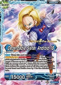 Android 18 // Dependable Sister Android 18 (BT8-023_PR) [Malicious Machinations Prerelease Promos] | Dragon's Lair Comics and Fantasy Houston TX