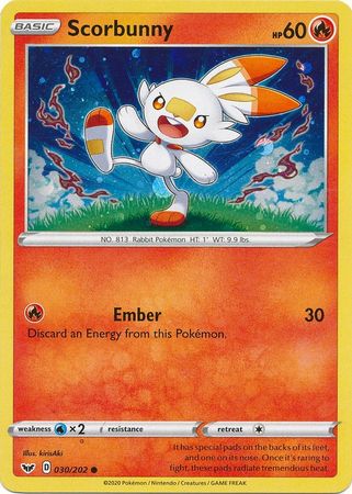 Scorbunny (030/202) (Cosmos Holo) [Sword & Shield: Base Set] | Dragon's Lair Comics and Fantasy Houston TX