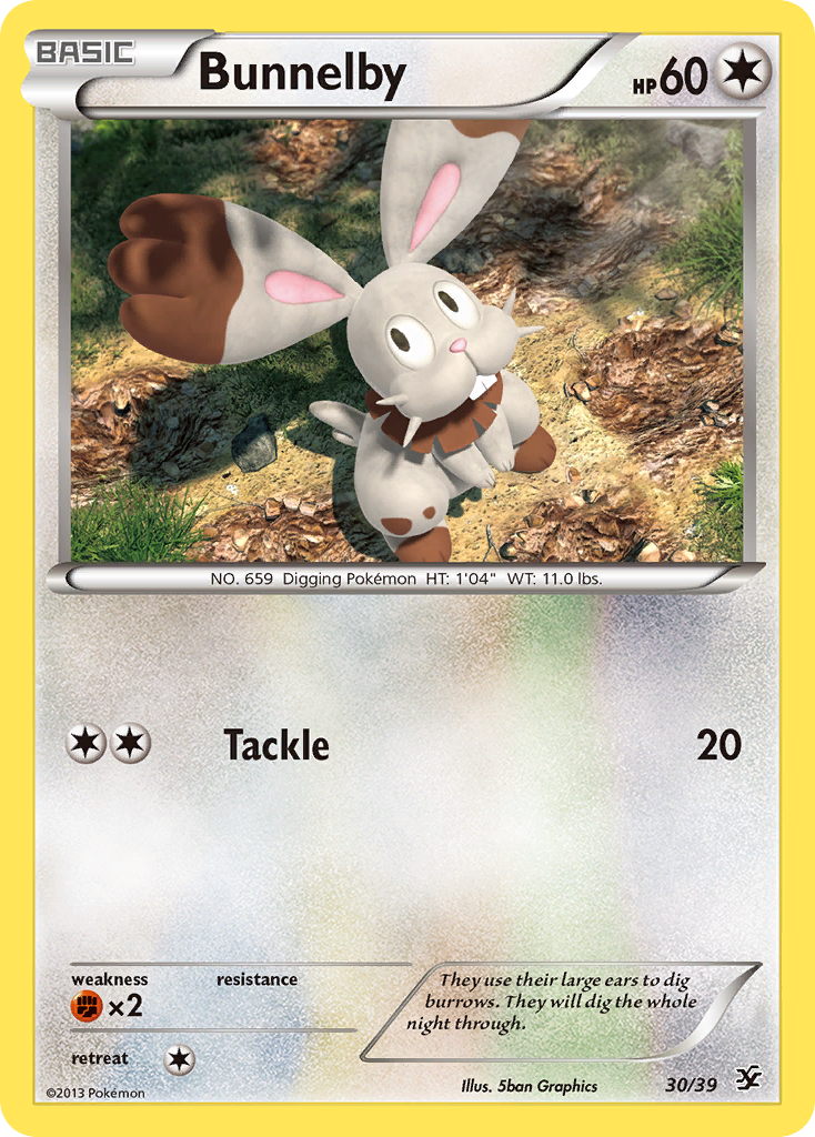 Bunnelby (30/39) [XY: Kalos Starter Set] | Dragon's Lair Comics and Fantasy Houston TX