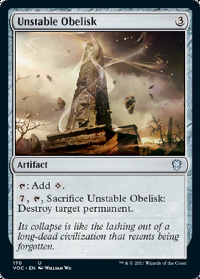 Unstable Obelisk [Innistrad: Crimson Vow Commander] | Dragon's Lair Comics and Fantasy Houston TX