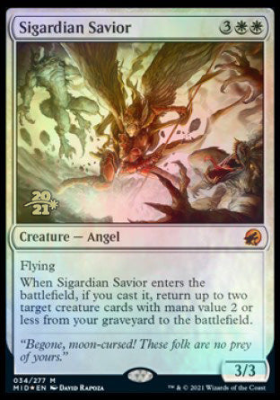 Sigardian Savior [Innistrad: Midnight Hunt Prerelease Promos] | Dragon's Lair Comics and Fantasy Houston TX