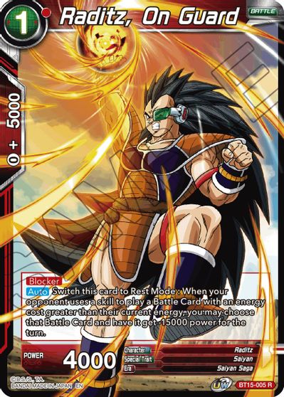 Raditz, On Guard (BT15-005) [Saiyan Showdown] | Dragon's Lair Comics and Fantasy Houston TX