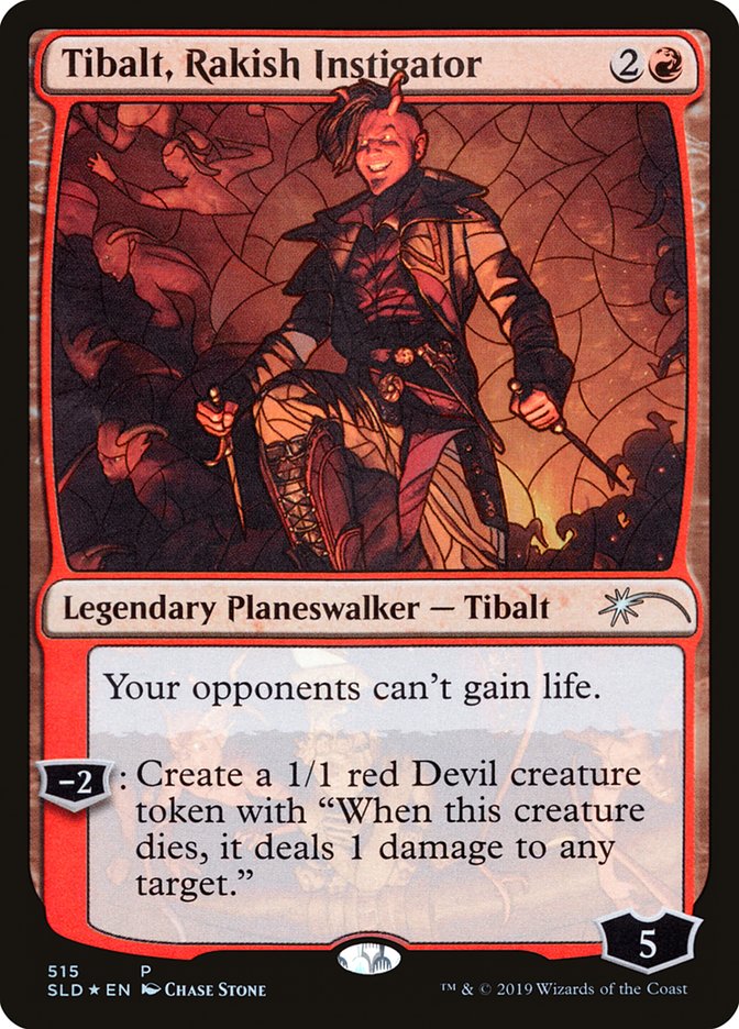 Tibalt, Rakish Instigator (Stained Glass) [Secret Lair Drop Promos] | Dragon's Lair Comics and Fantasy Houston TX