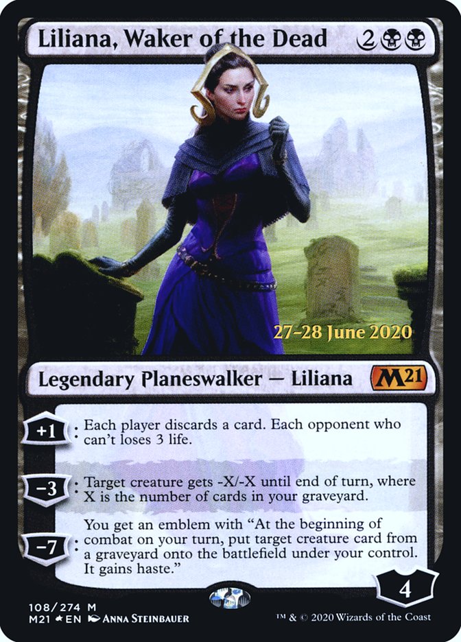 Liliana, Waker of the Dead [Core Set 2021 Prerelease Promos] | Dragon's Lair Comics and Fantasy Houston TX