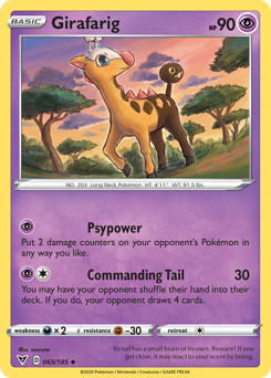 Girafarig (065/185) [Sword & Shield: Vivid Voltage] | Dragon's Lair Comics and Fantasy Houston TX