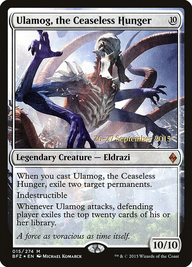 Ulamog, the Ceaseless Hunger [Battle for Zendikar Prerelease Promos] | Dragon's Lair Comics and Fantasy Houston TX