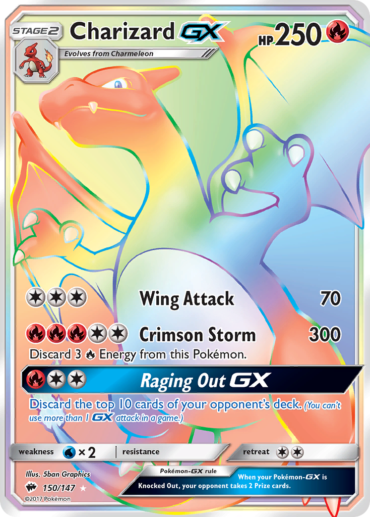 Charizard GX (150/147) [Sun & Moon: Burning Shadows] | Dragon's Lair Comics and Fantasy Houston TX