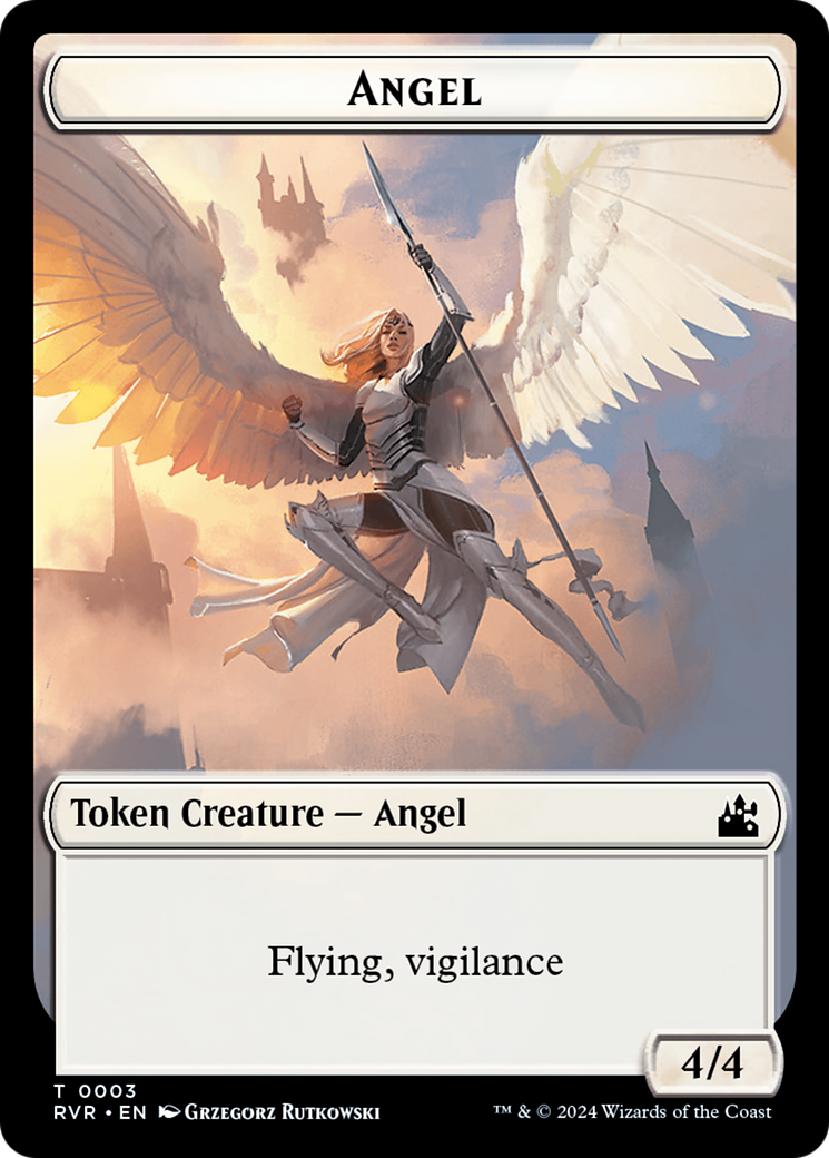 Elf Knight // Angel (0003) Double-Sided Token [Ravnica Remastered Tokens] | Dragon's Lair Comics and Fantasy Houston TX