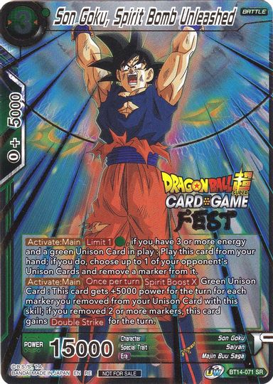 Son Goku, Spirit Bomb Unleashed (Card Game Fest 2022) (BT14-071) [Tournament Promotion Cards] | Dragon's Lair Comics and Fantasy Houston TX