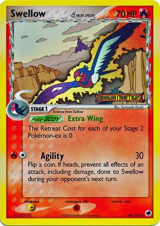 Swellow (40/101) (Delta Species) (Stamped) [EX: Dragon Frontiers] | Dragon's Lair Comics and Fantasy Houston TX