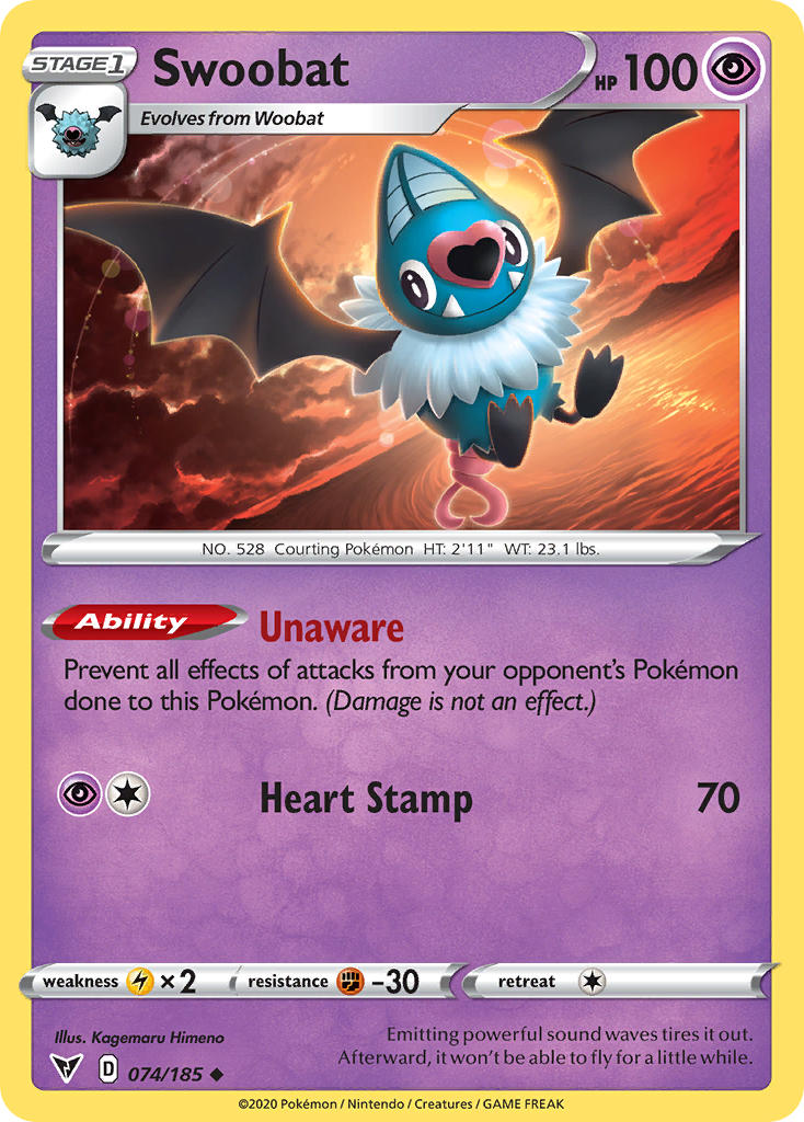 Swoobat (074/185) [Sword & Shield: Vivid Voltage] | Dragon's Lair Comics and Fantasy Houston TX