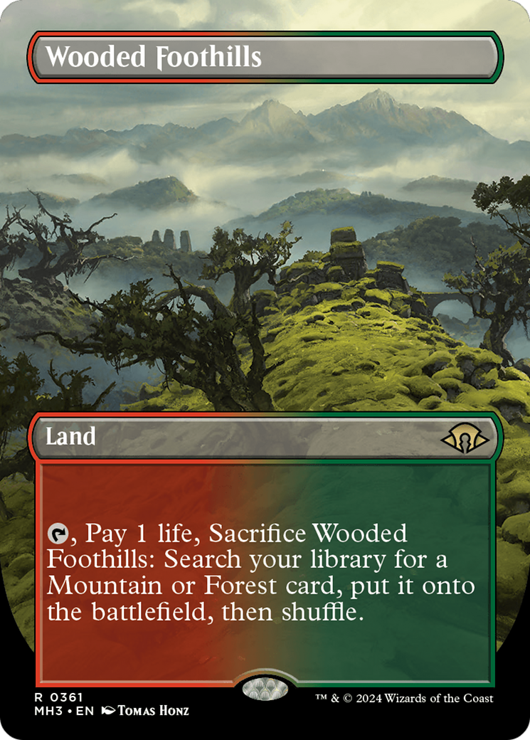 Wooded Foothills (Borderless) [Modern Horizons 3] | Dragon's Lair Comics and Fantasy Houston TX