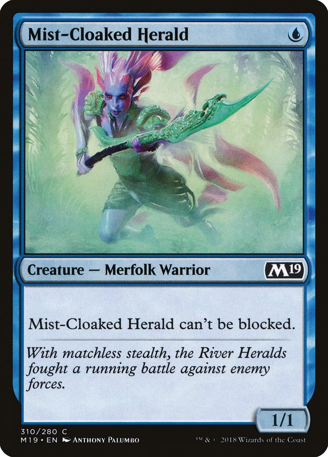 Mist-Cloaked Herald [Core Set 2019] | Dragon's Lair Comics and Fantasy Houston TX