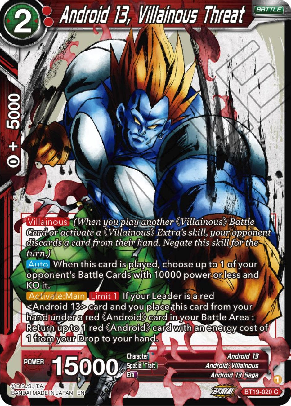 Android 13, Villainous Threat (BT19-020) [Fighter's Ambition] | Dragon's Lair Comics and Fantasy Houston TX