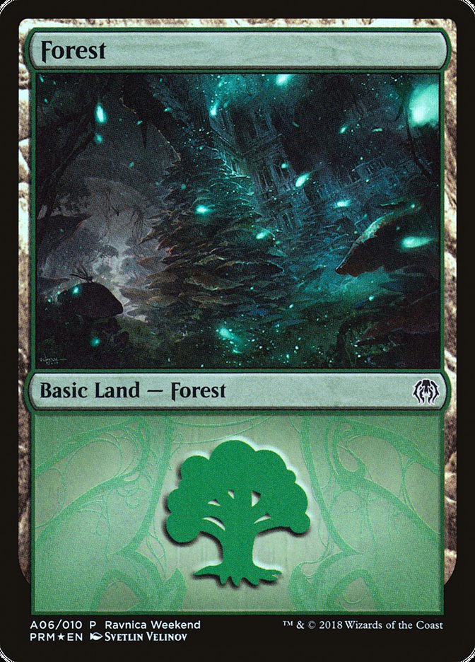 Forest (A06) [Ravnica Allegiance Ravnica Weekend] | Dragon's Lair Comics and Fantasy Houston TX