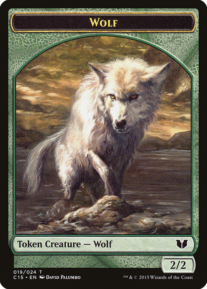 Wolf // Zombie Double-Sided Token [Commander 2015 Tokens] | Dragon's Lair Comics and Fantasy Houston TX