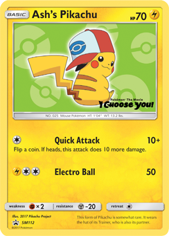 Ash's Pikachu (SM112) [Sun & Moon: Black Star Promos] | Dragon's Lair Comics and Fantasy Houston TX