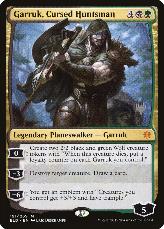 Garruk, Cursed Huntsman (Promo Pack) [Throne of Eldraine Promos] | Dragon's Lair Comics and Fantasy Houston TX