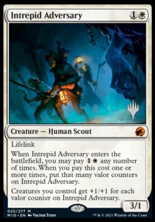 Intrepid Adversary (Promo Pack) [Innistrad: Midnight Hunt Promos] | Dragon's Lair Comics and Fantasy Houston TX