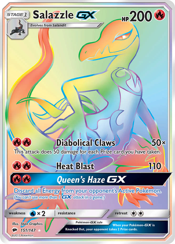 Salazzle GX (151/147) [Sun & Moon: Burning Shadows] | Dragon's Lair Comics and Fantasy Houston TX