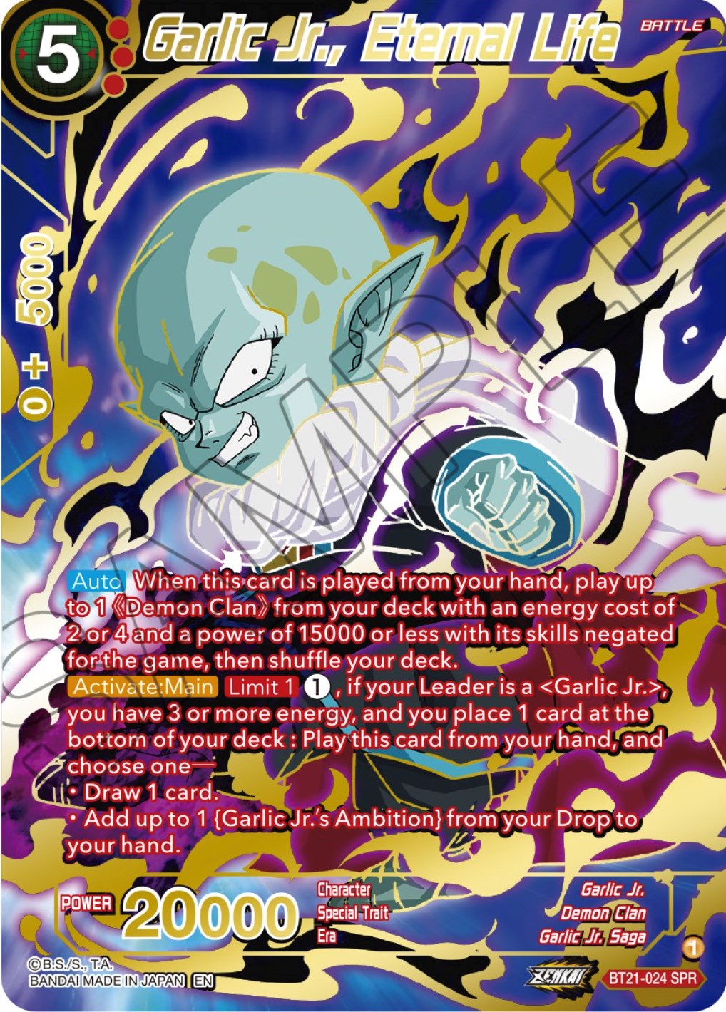 Garlic Jr., Eternal Life (SPR) (BT21-024) [Wild Resurgence] | Dragon's Lair Comics and Fantasy Houston TX