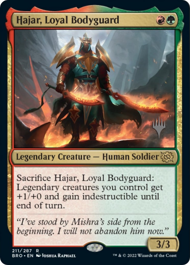 Hajar, Loyal Bodyguard (Promo Pack) [The Brothers' War Promos] | Dragon's Lair Comics and Fantasy Houston TX