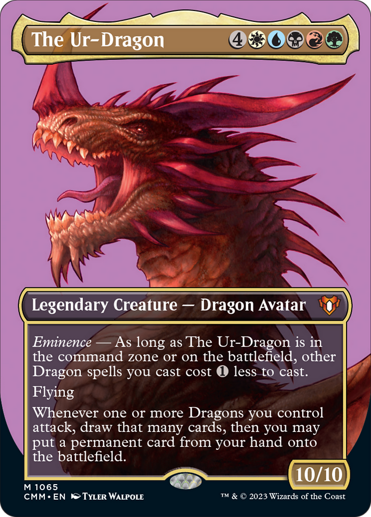 The Ur-Dragon (Borderless Textured Foil Frame Break) [Commander Masters] | Dragon's Lair Comics and Fantasy Houston TX