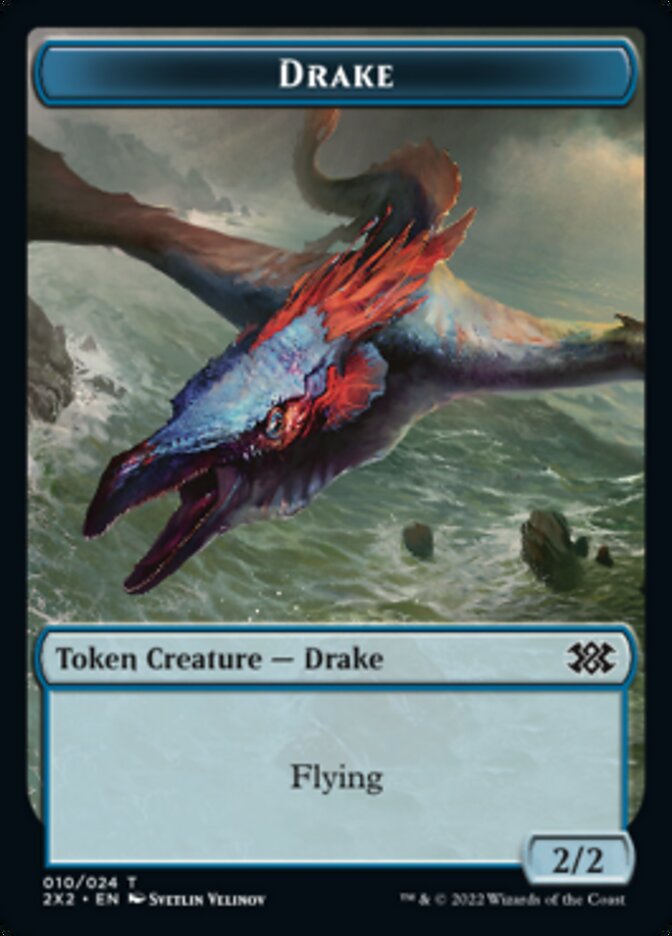 Drake // Aven Initiate Double-Sided Token [Double Masters 2022 Tokens] | Dragon's Lair Comics and Fantasy Houston TX