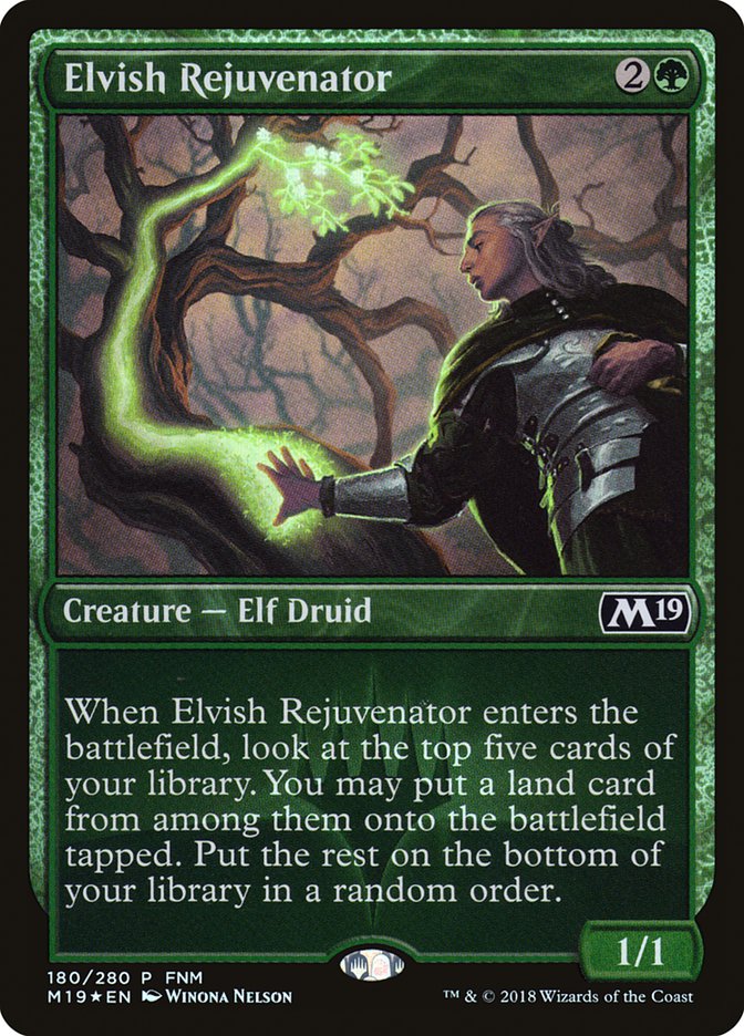 Elvish Rejuvenator (FNM) [Core Set 2019 Promos] | Dragon's Lair Comics and Fantasy Houston TX