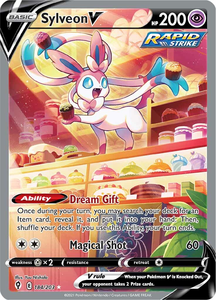 Sylveon V (184/203) [Sword & Shield: Evolving Skies] | Dragon's Lair Comics and Fantasy Houston TX