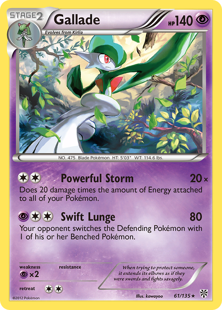 Gallade (61/135) [Black & White: Plasma Storm] | Dragon's Lair Comics and Fantasy Houston TX