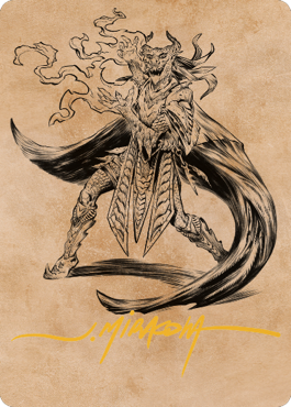 Livaan, Cultist of Tiamat Art Card (Gold-Stamped Signature) [Commander Legends: Battle for Baldur's Gate Art Series] | Dragon's Lair Comics and Fantasy Houston TX