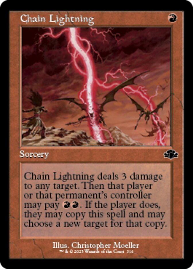 Chain Lightning (Retro) [Dominaria Remastered] | Dragon's Lair Comics and Fantasy Houston TX