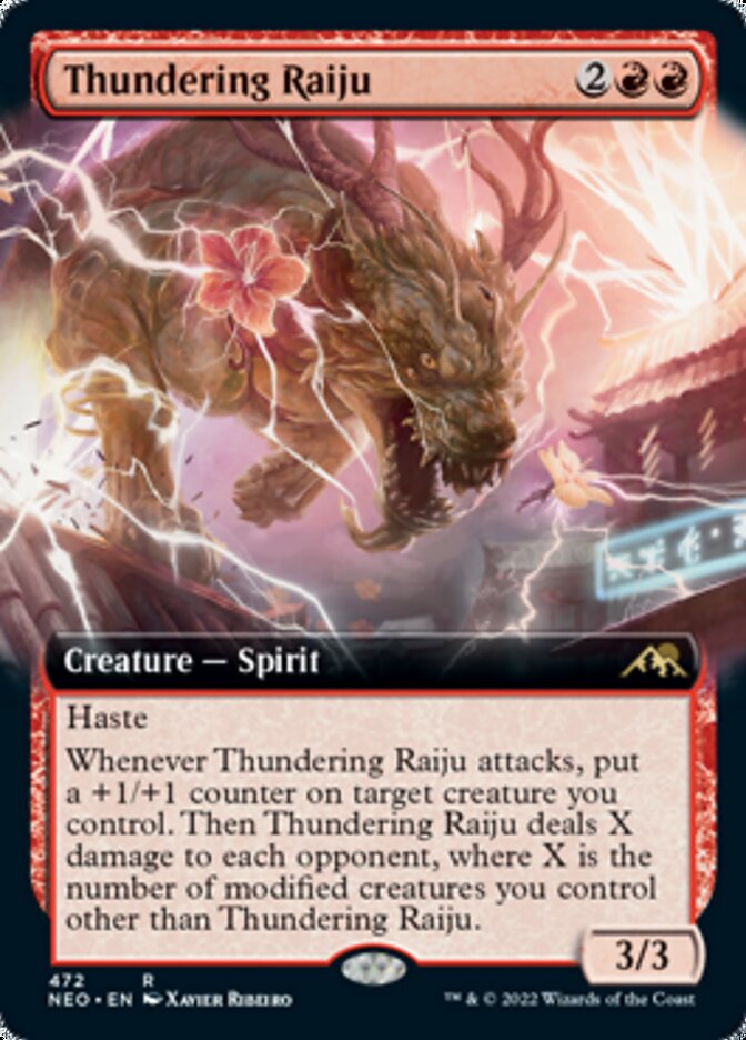 Thundering Raiju (Extended Art) [Kamigawa: Neon Dynasty] | Dragon's Lair Comics and Fantasy Houston TX