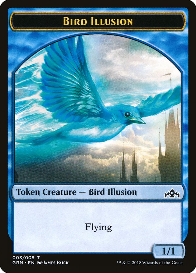 Bird Illusion Token [Guilds of Ravnica Tokens] | Dragon's Lair Comics and Fantasy Houston TX