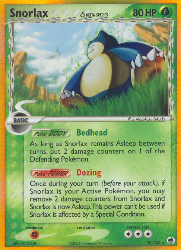 Snorlax (10/101) (Delta Species) [EX: Dragon Frontiers] | Dragon's Lair Comics and Fantasy Houston TX