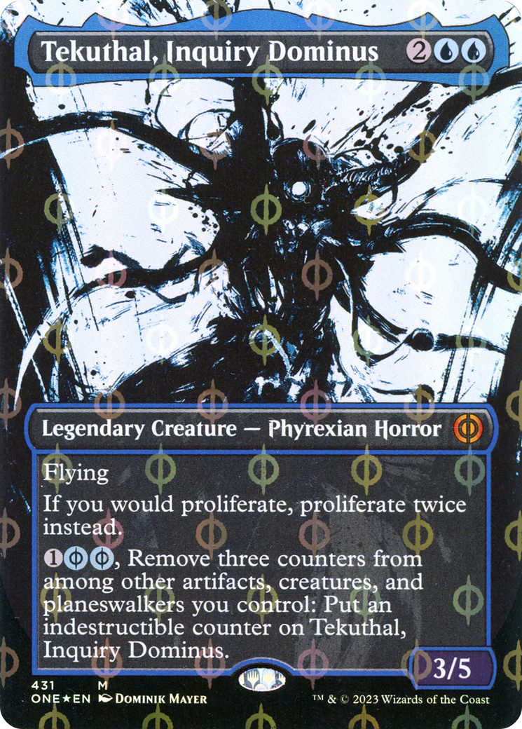 Tekuthal, Inquiry Dominus (Borderless Ichor Step-and-Compleat Foil) [Phyrexia: All Will Be One] | Dragon's Lair Comics and Fantasy Houston TX