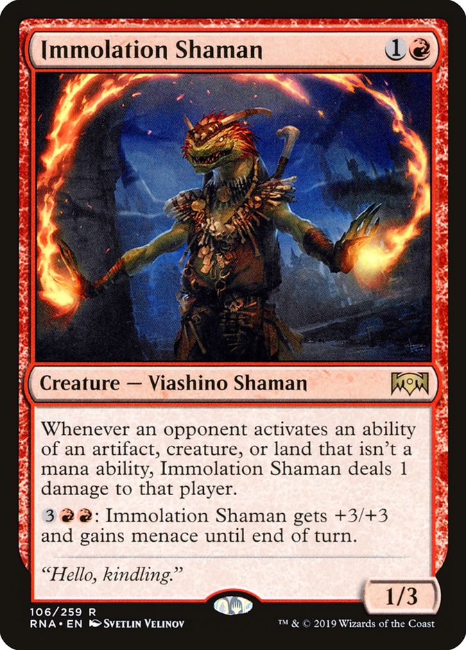 Immolation Shaman [Ravnica Allegiance] | Dragon's Lair Comics and Fantasy Houston TX