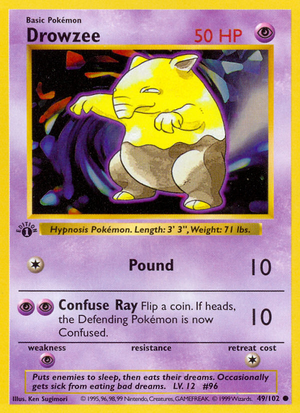 Drowzee (49/102) (Shadowless) [Base Set 1st Edition] | Dragon's Lair Comics and Fantasy Houston TX