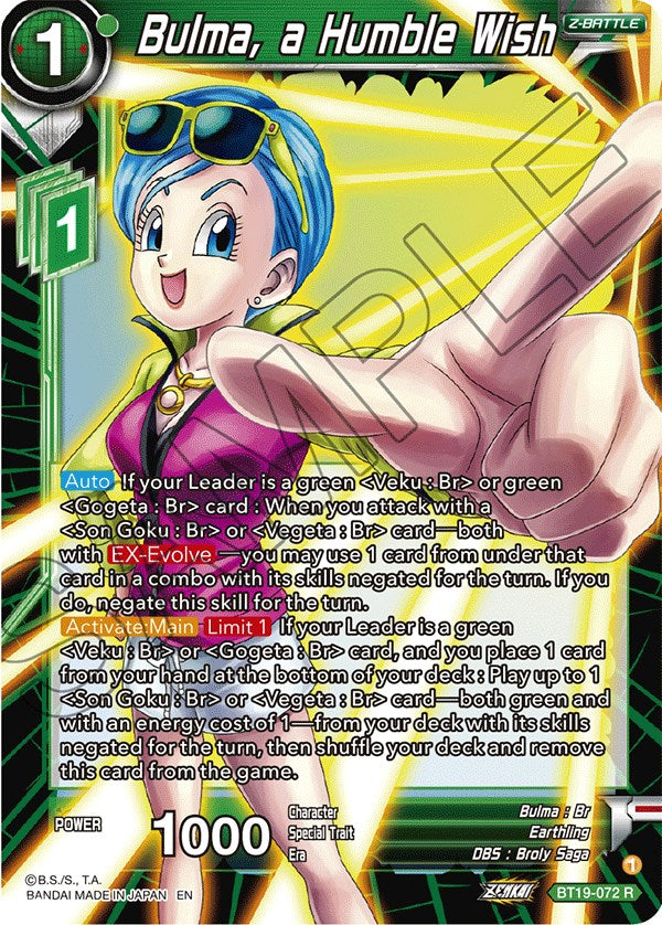 Bulma, a Humble Wish (BT19-072) [Fighter's Ambition] | Dragon's Lair Comics and Fantasy Houston TX