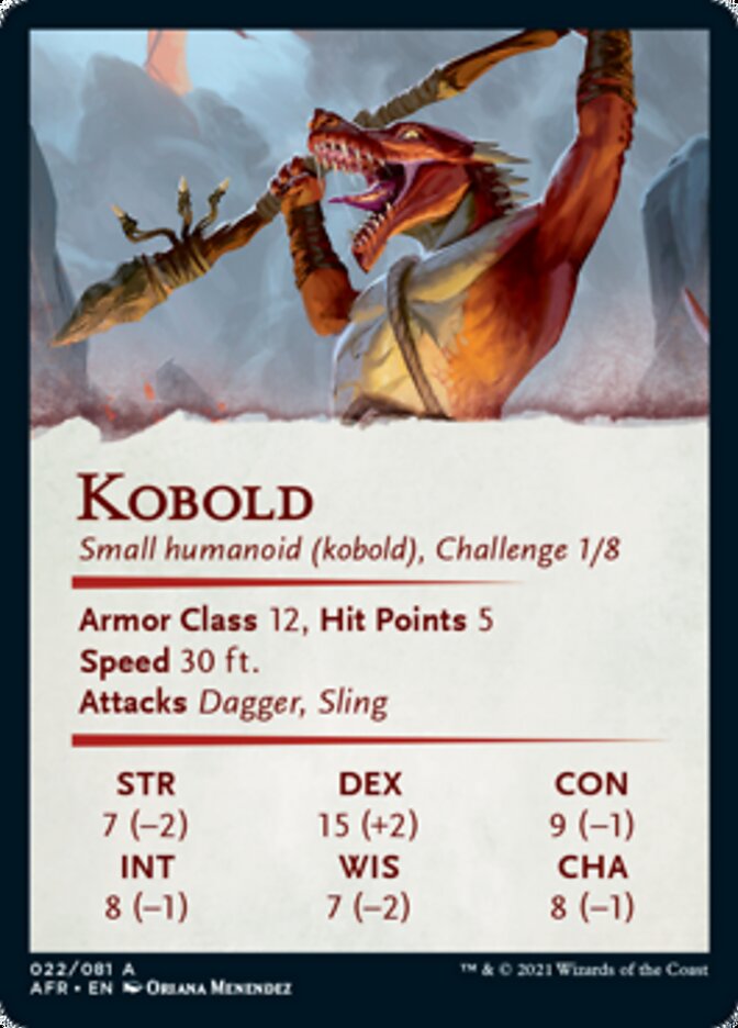 Kobold Art Card (Gold-Stamped Signature) [Dungeons & Dragons: Adventures in the Forgotten Realms Art Series] | Dragon's Lair Comics and Fantasy Houston TX