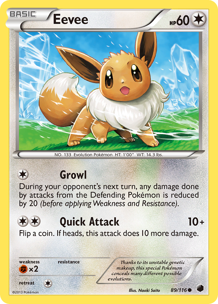 Eevee (89/116) [Black & White: Plasma Freeze] | Dragon's Lair Comics and Fantasy Houston TX