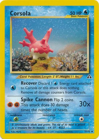 Corsola (37/75) [Neo Discovery Unlimited] | Dragon's Lair Comics and Fantasy Houston TX