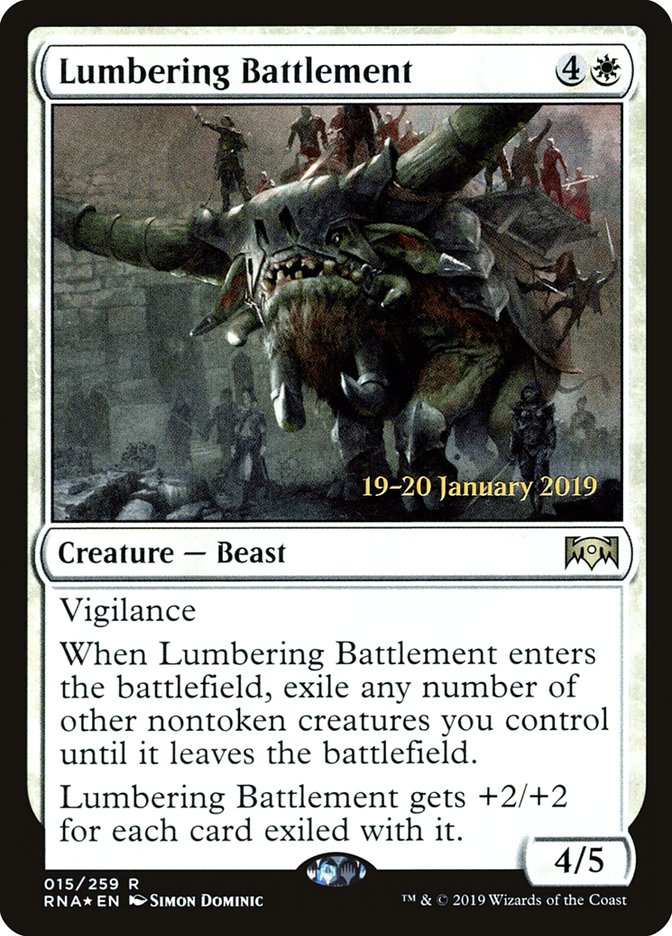 Lumbering Battlement [Ravnica Allegiance Prerelease Promos] | Dragon's Lair Comics and Fantasy Houston TX