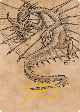 Ancient Gold Dragon Art Card (44) (Gold-Stamped Signature) [Commander Legends: Battle for Baldur's Gate Art Series] | Dragon's Lair Comics and Fantasy Houston TX